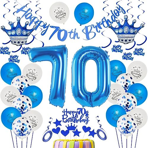 70. Geburtstag Dekoration Blau Luftballon 70.Geburtstag Blau 70. Tortendeko 70 Jahr Geburtstagsdeko Mann Blau 70 Jahr Mannn Geburtstagsdeko Blau 70. Mannn Party Deko 70 Jahr Dekoration Blau