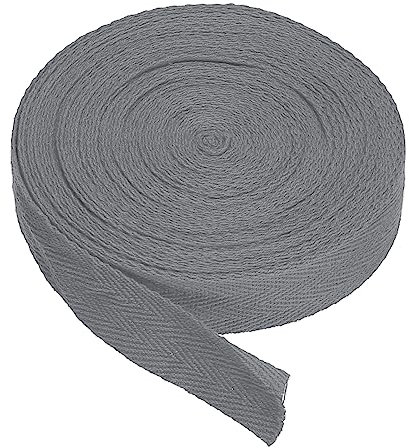 PATIKIL Baumwollband Baumwolle Gurtband 20mm x 9m, Schrägband Baumwoll Nahtband Köperband Saumband Einfassband Stoffband Webband zum Nähen für DIY Basteln Stricken Verpackungen, Dunkelgrau