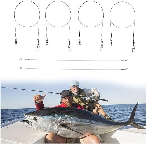 6 pezzi Pesca di pesce predatore Pesca di luccio Vortice da pesca Leader Pesca Paletto in acciaio luccio Cavetto Acciaio Pesca Leader In Filo Acciaio Inossidabile Anti-Morso Linea (30CM)