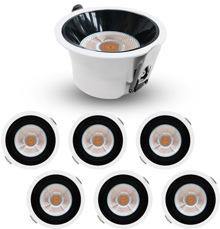 DEIFUA 6er LED Spots Einbaustrahler 230V 10W Keine Blendung Einbauleuchten, 3000K Warmweiss Deckenstrahler, Nicht Dimmbar Deckenspot, Einbauspot für Büro Bad Küche Wohn Schlaf und Kinderzimmern