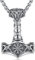 Wikinger Halskette 925 Sterling Silber Thors Hammer Anhänger Mjolnir Halskette Amulett Schmuck Geschenke für Damen und Herren