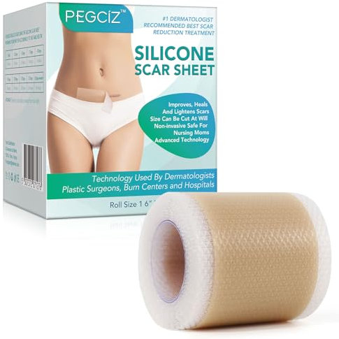 Silicone Scar Sheets, Parches Cicatrizantes, Hojas de Silicona para Cicatrices Tiritas Cicatrizantes, Parches Silicona Cicatrices para Cicatrices Causadas Por Cesárea (Verde, 1.6'' X 60'')
