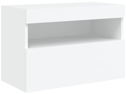 vidaXL TV-Wandschrank mit LED-Leuchten Weiß 60x30x40 cm
