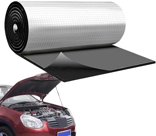 Fukamou Tapis d'isolation insonorisant,Amortissement d'isolation de Capot de Bruit de Tapis d'insonorisation de Voiture pour l'autocollant de Moteur de Capot