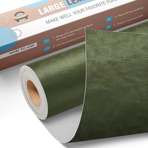 Leder Reparatur Set Neu Grün, OAZ Kunstleder Selbstklebend 40 x 80 cm, Kunstleder Reparaturset Leder Reparatur Patch Selbstklebende Lederflicken für Autositze Möbel Sofa Taschen