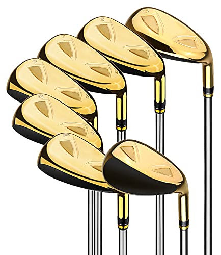Adult Golf Club Set for Men, Beginner Golf Club Set, 7 Irons Club, R/S Flex, Steel/Graphite Shaft With Head Cover, Pack Of 7 vision