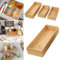Tiroir à ustensiles en bambou pour comptoir de cuisine, organisateur de tiroir en bambou, boîte de rangement en bois pour outils de cuisine, maquillage, fournitures de bureau (30,3 x 11,5 x 5 cm)