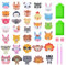 ASFWAGQ DIY Diamond Painting Kinder Sticker Klein Tiere Aufkleber Set 5D Diamant Painting Bilder Malerei für ab 4 Jahre Kinder Mädchen Junge Erwachsene Anfänger (33 Tiere)