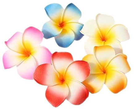 10 Stück bunte Hawaii Plumeria Blumen Clips - Hawaii Blume Haarspangen Strand Party Haarspangen künstliche tropische Blume Haarnadeln für Hochzeit Haarschmuck
