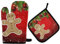 Ofenhandschuhe Weihnachten Mann Winter Tanne Topflappen Set Waschbare Topfhandschuhe Anti-Rutsch Grillhandschuhe Für Barbecue Backen Kochen