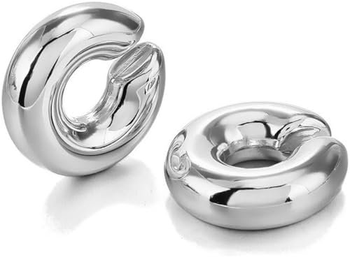 WOZNU Manchette d'Oreille pour Femme Faux Piercing Oreille Réglables Boucles Oreille Sans Trou Ear Cuff Non Piercing Helix Cartilage Boucles d'Oreilles Ensemble Argent avec Boîte, argent