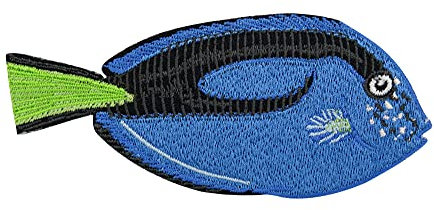 Finally Home Patch zum Aufbügeln - Blauer Korallen Fisch | Meer Patches, Fische Bügelbild, Aufbügler, Aufnäher