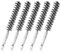 5 Pcs Stainless Steel Bore Brush, Bore Cleaning Brush Set Wire Brush with Hex Shank Handle for Power Drill Impact Driver