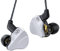 keephifi CCZ BC04 PRO IEM Earphones, 10mm Dual Magnetic DD and 1 BA Hybrid, 3.5mm Plug Earbuds Wired 4 Cores 5N OFC Cable, Excellent Bass Depth DJ Headphones for Musicians (Silver, No Mic)