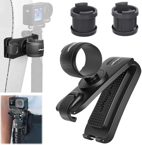 Honbobo Selfie-Stick Halterung Rucksack Clip für GoPro Hero 13 Black, DJI Osmo Pocket 3, DJI Osmo Action 5 Pro, Insta360 X5, Zubehör für GoPro/Insta360/DJI-Kamera