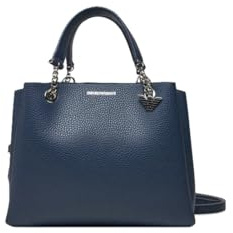 Emporio Armani Handtasche aus Kunstleder, 25,5 x 20 x 13 cm, Marineblau, mit verstellbarem Schultergurt, Marineblau