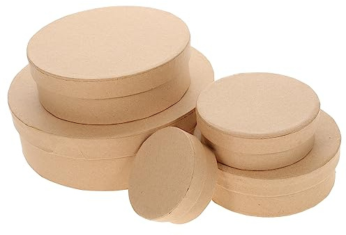OUNONA Runde Karton Geschenkbox Mit Deckel 6x4x2cm 5 Stück Geeignet Als Versandverpackung Für Zerbrechliche Gegenstände Und Kleine Tassen