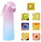 650-ml-Luft-Wasserflasche mit 7 Geschmackskapseln, BPA-frei, auslaufsicher und umweltfreundlich, perfekte Hydratation für Fitnessstudio, Büro, Reisen und Outdoor-Abenteuer (Mattblaues Pulver)