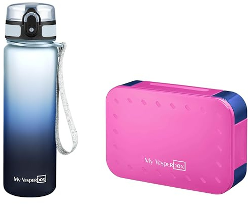 My Vesperbox - Mini Lite Set – Bento Box & Trinkflasche 750ml – Lunchbox mit variablen Fächern – Brotdose für Kinder – auslaufsicher, BPA-frei – ideal für Schule & Kindergarten
