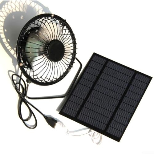CYRENT Solarbetriebener Ventilator mit 5 W, für Gewächshaus, Hühnerstall, Schuppen, Baumhaus