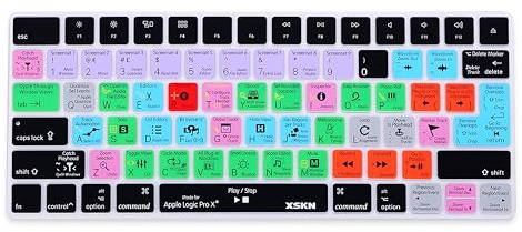XSKN Logic Pro Shortcuts EU US Universal Version Silicone Keyboard Skin Cover for Apple 2015 Magic Keyboard A1644 MLA22LL/A MLA22B/A Without Numeric Keypad