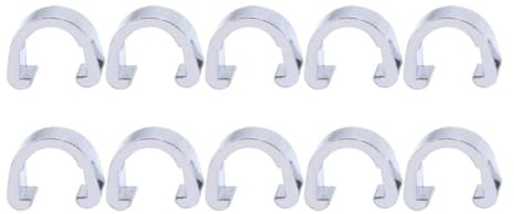 TOVINANNA Buckle Reusable Aluminium Alloy C Shaped 10pcs Bike Cable Clips Lightweight Bike Brake Line Fixation Clamps in Silver for Mountain and Bmx