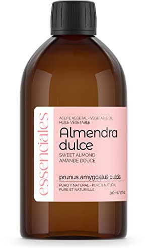 Essenciales - Huile végétale d'Amande douce (Prunus amygdalus), 500 ml | 100% Pure et Naturel - 1ère Pression à froid
