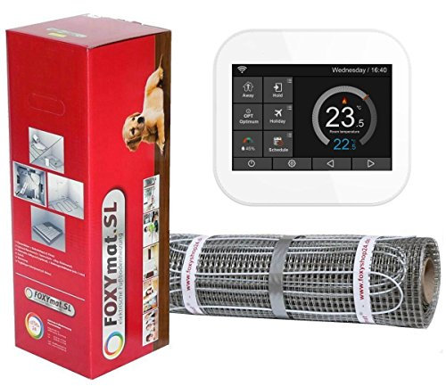 elektrische Fußbodenheizung FOXYMAT.SL RAPID (200 Watt pro m²) mit Thermostat FOXYREG SPSW, Komplett-Set, 1.0 m² (0.5m x 2m)