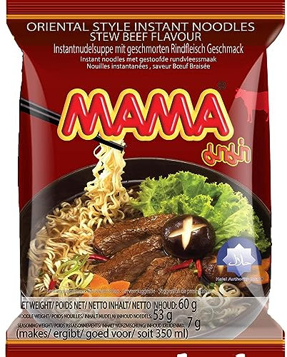 MAMA nouilles instantanées, bœuf, pack de 30 (30 x 60 g)