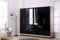 Unique Furnishings Gloss Black Large Wardrobe - 6 Door 3 Drawers & Long Mirror