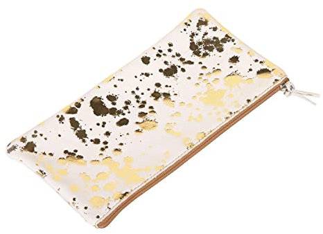 Clairefontaine 400062C Schlampermäppchen flach (Cosmicuir glatt, 22x11 cm) 1 Stück bedruckt gold