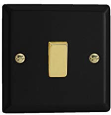 Varilight Interruttore a bilanciere bipolare 1-Gang 20A, nero opaco