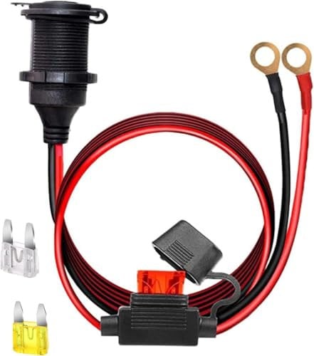 Dongge 12V / 24V Marine-Steckdose Verlängerungskabel 3M 2.5mm² 20A Mit Faden Einfach zu installierende KFZ Zigarettenanzünder buchse Batterieklemme Direktbatterie Typ Zigarettenanzünder Adapter
