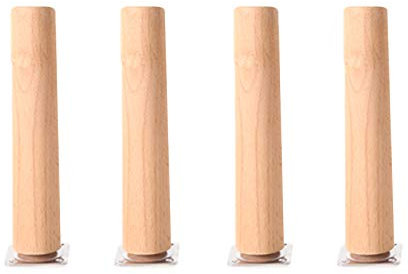 4 Stück Möbelfüße Holz Möbelbeine Aus Holz Runde Form Tischbeine Massivholz Vertikal Möbelfüsse Ersatz Möbelbeine Sofabeine für Sofa Schrank und Bett(20cm)