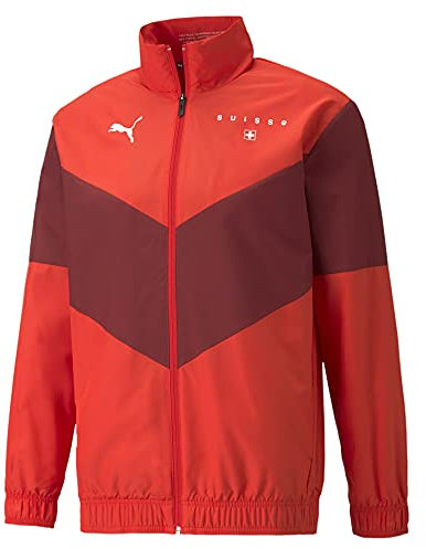 PUMA Schweiz Pre-Match Trainingsjacke Herren rot/bordeaux, XXL (60/62 EU)