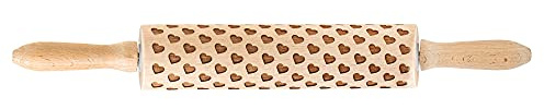 Mrs. Anderson’s Baking Embossing Rolling Pin, Heart Design, European Beechwood