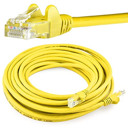 5M Long CAT6 Ethernet Network Cable Yellow Internet Lead Wire TV PC PS4 Xbox UK