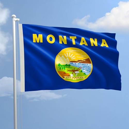 Montana-Flagge aus nautischem Stoff, Größe 100 x 150 cm