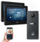 Goliath Hybrid | 2-Draht | Full-HD Video Türsprechanlage | App | 1-Fam | 2 x Full-Touchscreen 7 | Aluminium Unterputz Türstation | + Fingerprint | 180° Ultra-Weitwinkel | AV-BUS-648