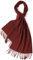 Prettystern langer und weicher Wollschal einfarbig mit Fransen für Herbst Winter Herren und Damen - Dunkel-Rot