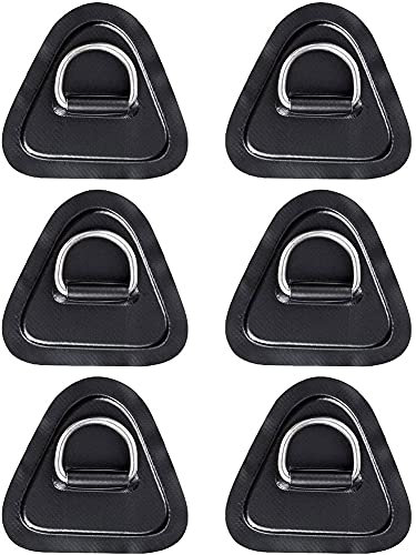 6 stücke Aufblasbare Boot D-Ring Patch Heavy Duty Kayak Canoe D-Ring PVC Patch Zubehör Schwarz