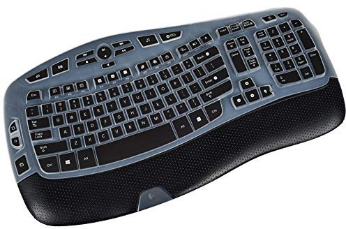 Keyboard Cover for Logitech K350 MK550 MK570 Wireless Wave Keyboard, Logitech K350 MK550 MK570 Wireless Keyboard Accessories Protective Skin -Black