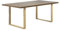 i-flair Esszimmertisch Macon 200x100 cm Kufentisch Holztisch Esstisch Kufengestell Tisch mit Tischplatte und Kufen - Nussbaum + Eiche