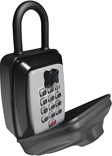 RESET G14 4 Digit Combination Wall Mounted Safe, Weatherproof Outdoor House Key Storage, Black