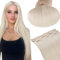 RUNATURE Echthaar Extensions Clip Blond 45cm Glatt Extensions Echthaar Clip in Platinblond Menschliches Haar Clip in Extensions Echthaar Blond Haarextensions #60 3Pcs 50g