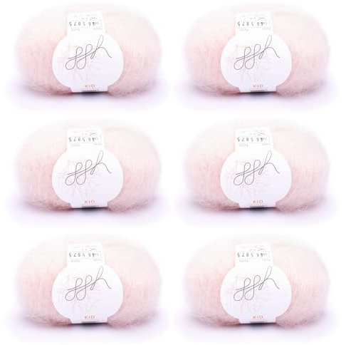 ggh Kid Box - 6 Knäuel Strickwolle aus Kid Mohair - 144 - Puderrosé