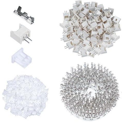 CQRobot 100 Sätze/400 Teile 1,25 mm 2-Polige Elektronischer Kabel-zu-Platine-Steckverbinderkabelbaugruppe Männlich Stecker, Weiblich Buchsengehäuse, T-Crimp-Klemme, Kompatibel mit Molex Picoblade.