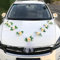 Autoschmuck Hochzeit Motorhaube, Hochzeitsdeko Auto Prächtige Set (mit 2 Autoschleifen Hochzeit Schleife + 9 Blumen) Deko Hochzeit für Alle Automodelle Schleife Herz Vintage Girlande Starkem Saugnapf