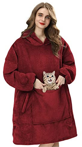 Elidepe Hoodie Decke, Geschenke für Frauen, Decken Hoodie Damen für Weihnachten, Super Weicher Bequemer Flanell Oversize Hoodie , Männer, Erwachsene,Teenager