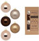 Weihnachtskugeln Glas 4cm x 36 Stück in Kartonbox Christbaumkugeln klein braun beige Elegant Lounge